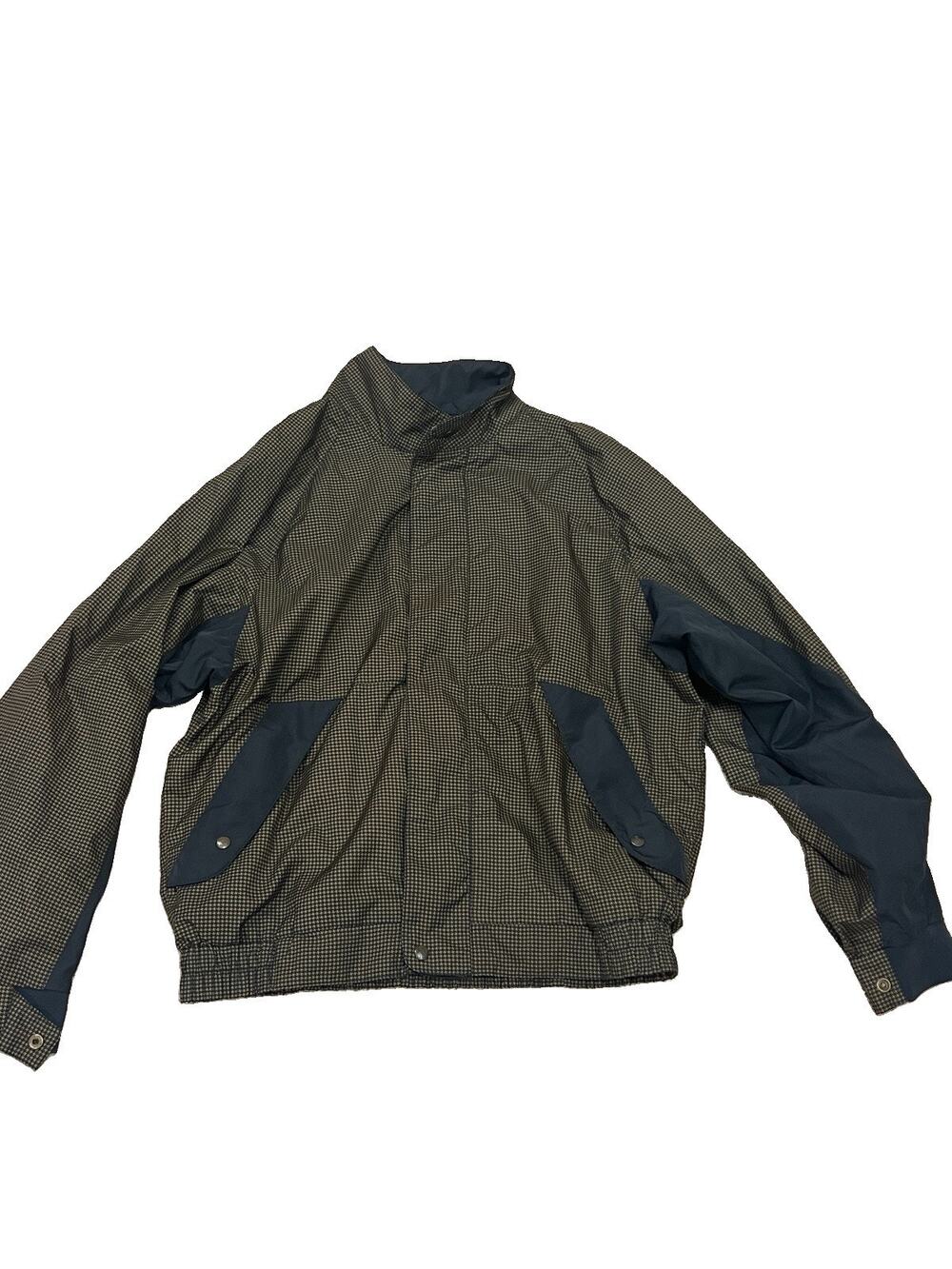 Vintage 90s FootJoy DryJoys Houndstooth Golf Rain Jacket Mens L Windbreaker